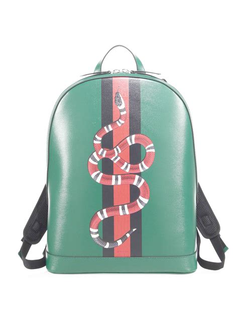 gucci snakeskin backpack green stripe|gucci shark backpack.